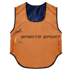 Купить Манишка футбольная двусторонняя Spektr Sport оранжево-синяя, р. 36-40 в Рубцовске 